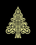Pale Yellow Tribal Tree Swirls Rug