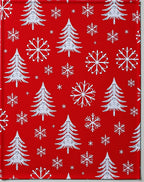 Red White Winter Tree Snowflakes Rug