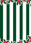 Classic Green White Holly Stripes Rug