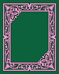 Light Pink Ornate Floral Scroll Border Rug