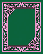 Light Pink Ornate Floral Scroll Border Rug