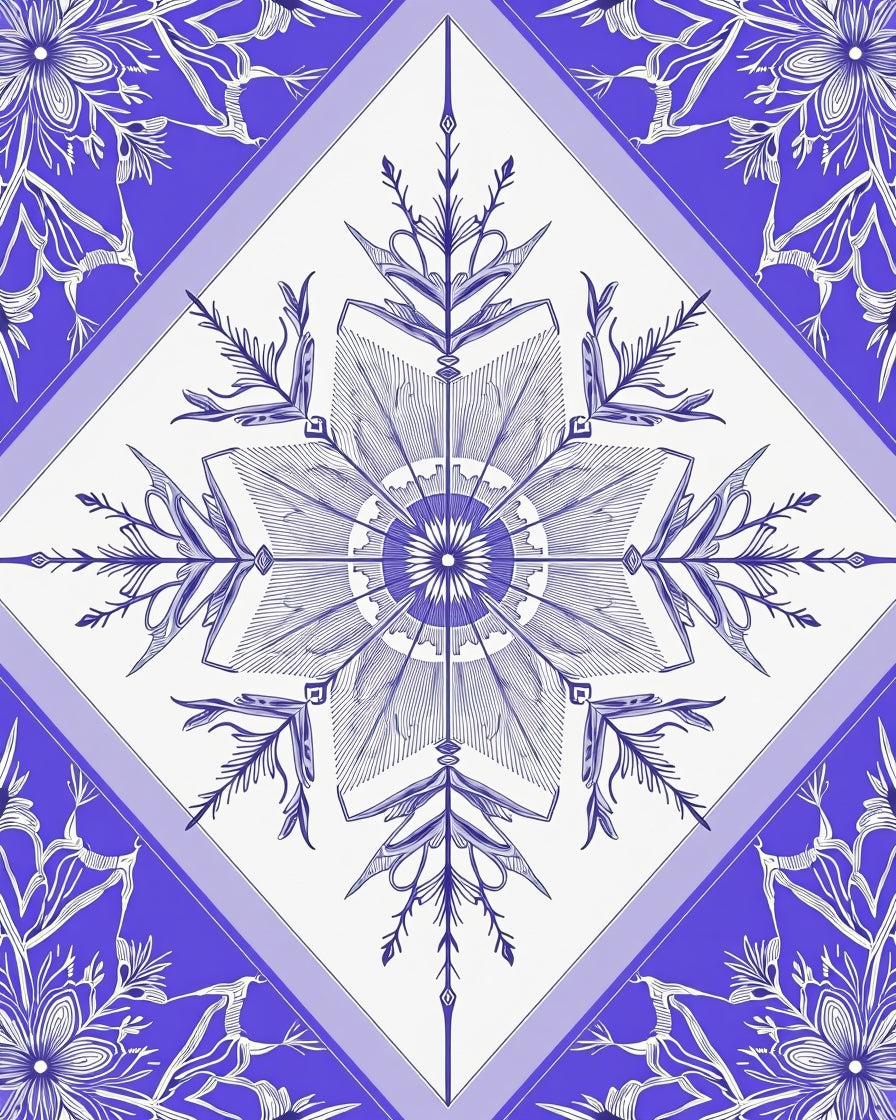 Elegant Violet Mandala Diamond Rug