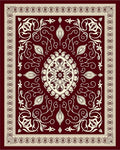 Crimson Cream Medallion Damask Rug