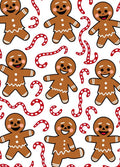Christmas Gingerbread Man Candy Cane Background Rug