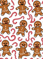 Christmas Gingerbread Man Candy Cane Background Rug
