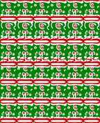 Red White Green Abstract Organic Forms Rug