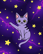 Purple Cat Amongst Yellow Stars Rug