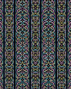 Pastel Colored Ornate Stripe Rug