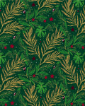 Emerald Green Festive Foliage Stars Rug