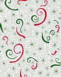 Whimsical Red Green Floral Swirl Rug
