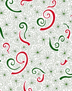 Whimsical Red Green Floral Swirl Rug