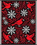 Bold Red Cardinal Snowflake Foliage Rug