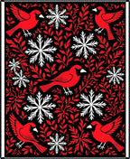 Bold Red Cardinal Snowflake Foliage Rug
