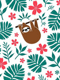 Whimsical Sloth Floral Jungle Rug