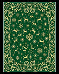 Golden Forest Reindeer Snowflake Meadow Rug