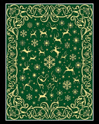 Golden Forest Reindeer Snowflake Meadow Rug