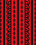 Bold Red Black Vertical Trees Border Rug