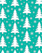 White Christmas Trees And Snowflakes Rug