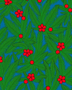 Green Tropical Feathery Bloom Rug