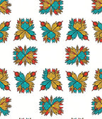 Vibrant Teal Gold Butterfly Motif Rug