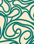 Teal Swirl Abstract Cream Rug