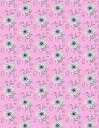 Pink White Floral Swirl Garden Rug