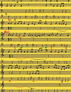 Black Music Notes Yellow Harmony Rug