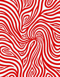 Bold Red Swirl Abstract Curve Rug