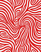 Bold Red Swirl Abstract Curve Rug