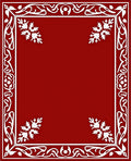 Crimson White Floral Scroll Border Rug