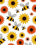 Sunshine Yellow Orange Bee Flower Rug