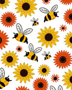 Sunshine Yellow Orange Bee Flower Rug