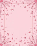 Crimson Snowflake Pine Border Rug