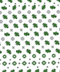 Green Palm Frond Medallion Collage Rug