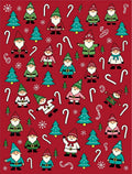 Festive Gnome Christmas Candy Cane Trees Rug