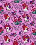 Whimsical Floral Puppy Meadow Rug
