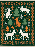 Forest Animals Evergreen Woodland Whimsical Rug