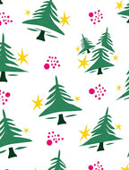 Green Christmas Tree Yellow Starburst Spots Rug