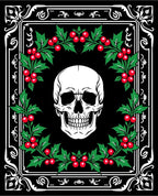 Gothic Skull Holly Frame Rug