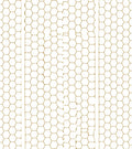 Golden Hexagon Grid Broken Stripe Rug