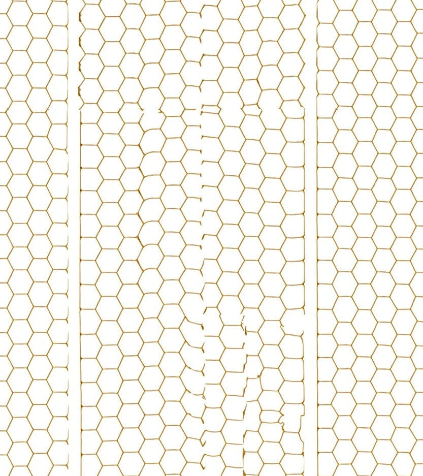 Golden Hexagon Grid Broken Stripe Rug