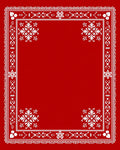 Crimson White Floral Border Medallion Rug