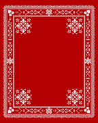 Crimson White Floral Border Medallion Rug