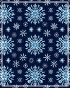 Winter Blue Snowflake Collage Rug