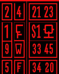 Red Bold Numerals Grid Rug
