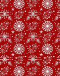 Red White Snowflake Medallion Scatter Rug