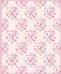 Pink Heart Floral Outline Repeat Rug