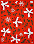 Red White Snowflakes and Greens Rug