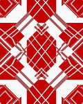Bold Red Geometric Weave Rug