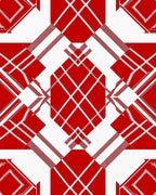 Bold Red Geometric Weave Rug